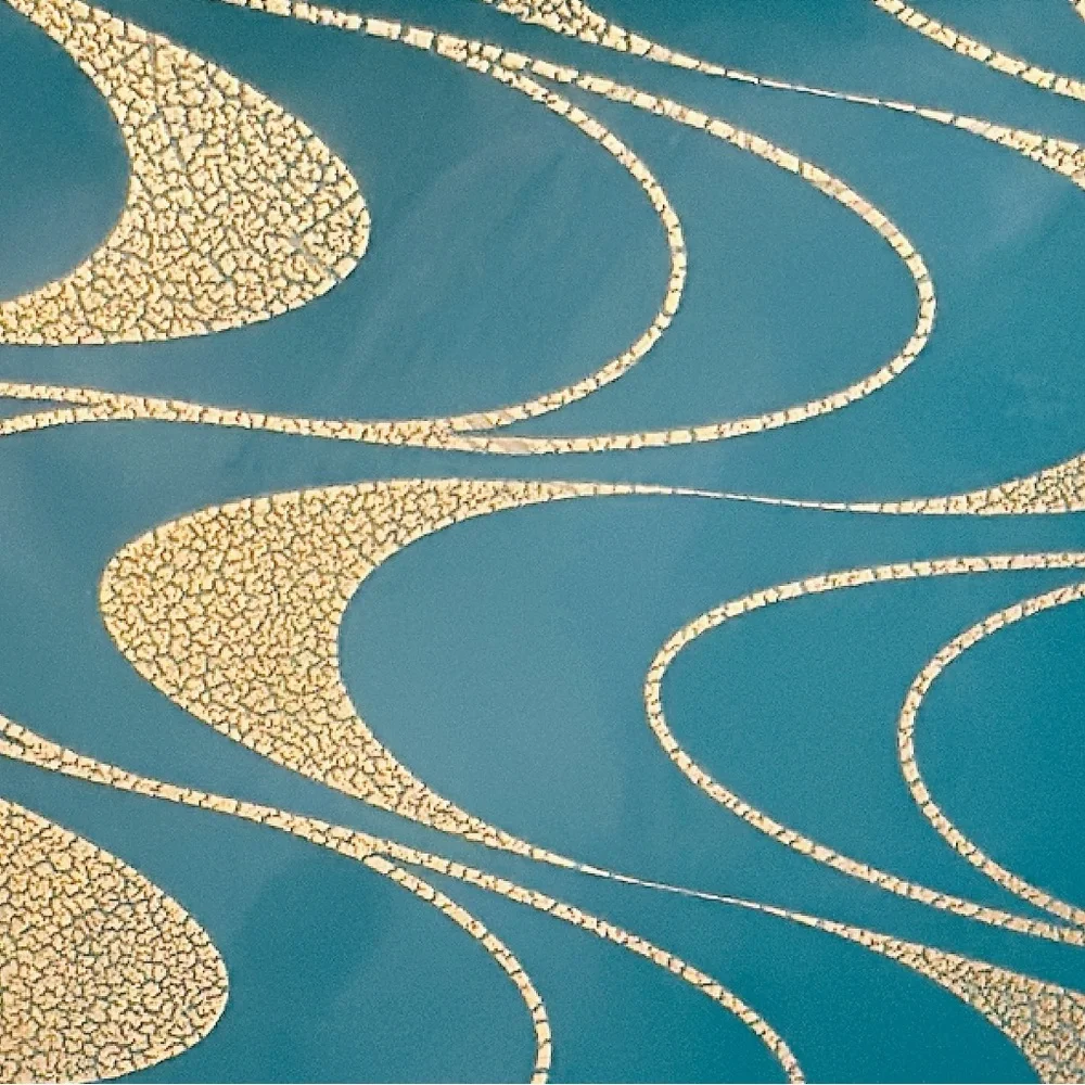 Jonathan Adler | Turquoise & Gold Retro Wave Decorative Tray Dish